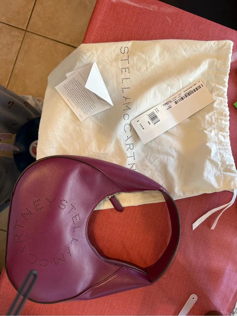 Stella McCartney Magenta Crescent Shoulder Bag